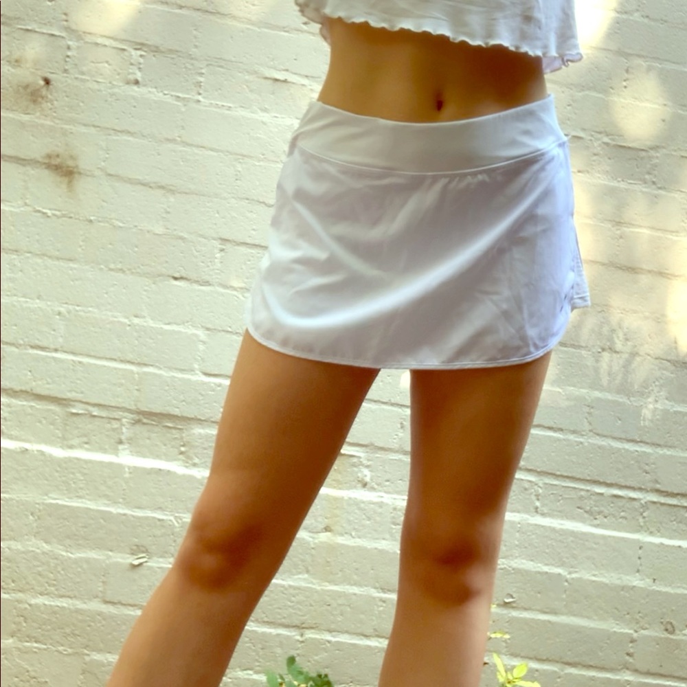 white tennis skirt